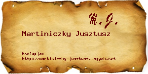 Martiniczky Jusztusz névjegykártya